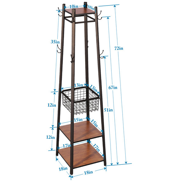 Steelside™ Boddie Modern Free-standing Metal Coat Rack with 8