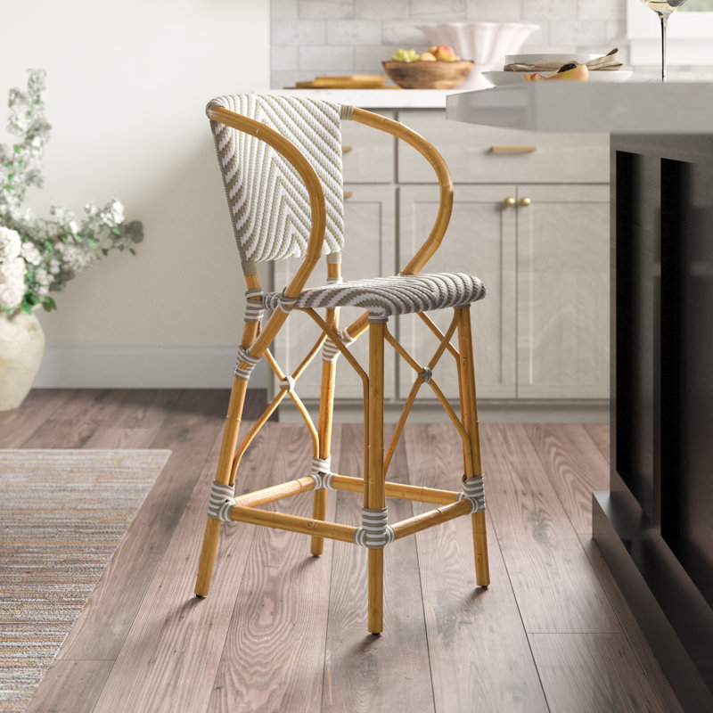 Clint Counter Stool with Solid Wood Frame, Gray