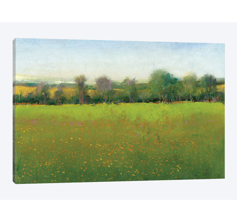 « verdoyants », reproduction sur toile, H 26 po x l 40 po x P 1,5 po, Pas de tapis, Toile tendue