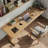 Burlywood Rectangular Solid Wood desk-109695020