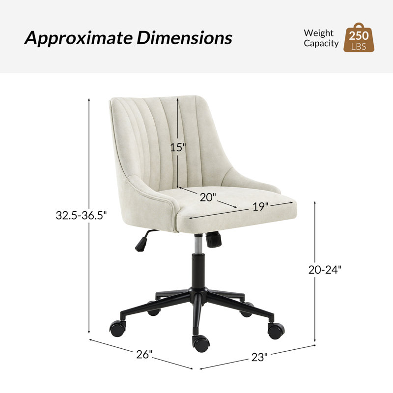 Chaise de bureau inclinable et pivotante Kater, Ivoire