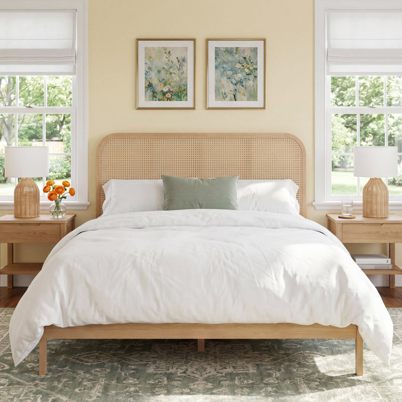 Ennis Cane Bed, Queen, Natural