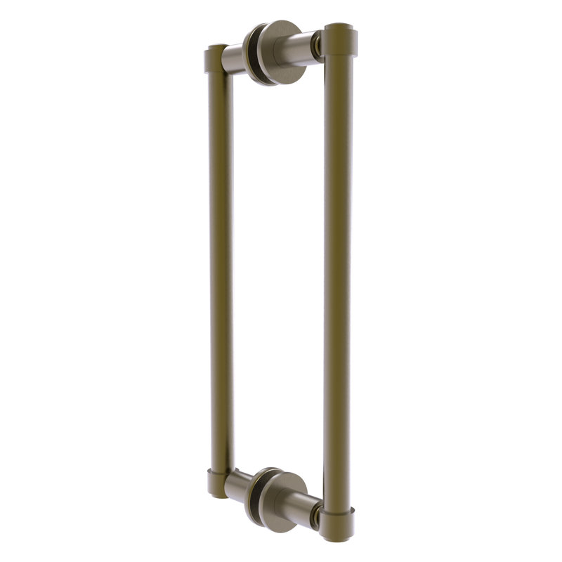 Poignée de porte de douche contemporaine 12 "dos à dos, Laiton antique