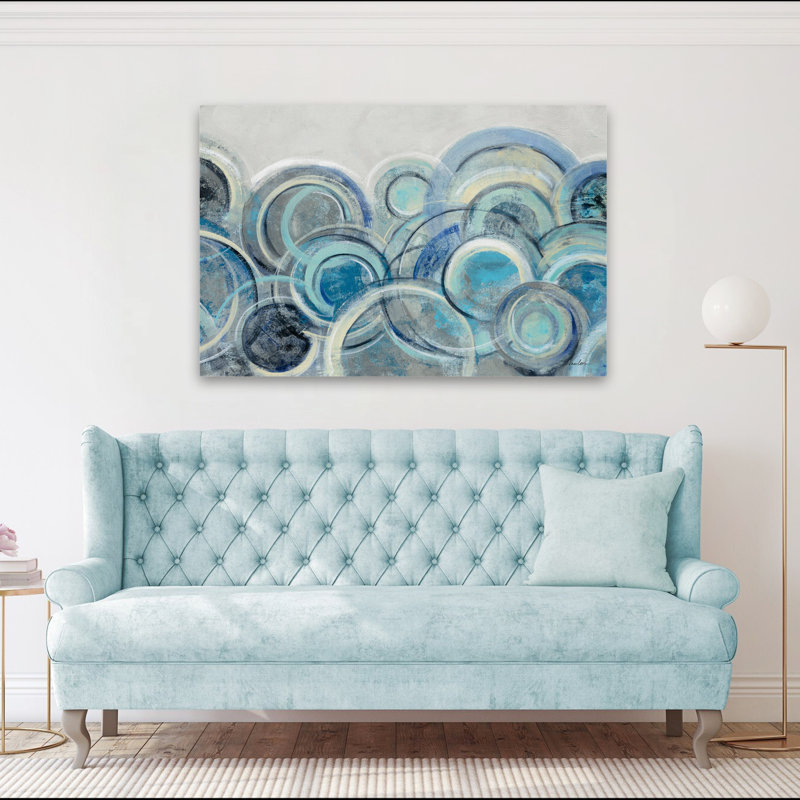 Variation contemporaine bleu-gris, H 60 po x l 40 po