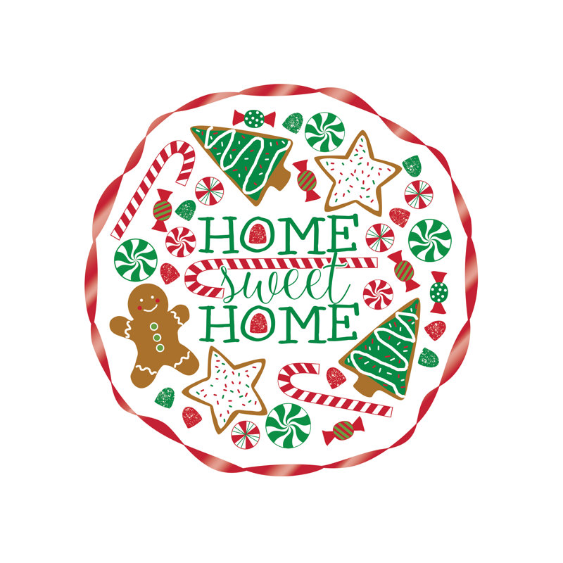 Home Sweets Wreath 2 - Wrapped Canvas Print, 91cm H x 91cm W x 3.8cm D