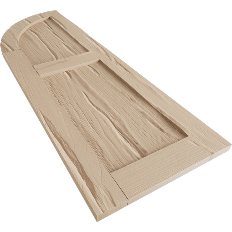 Timberthane deux panneaux plats égaux avec quarts de rideaux en faux arche (par paire), L 18 po, H 72 po