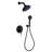 Round Shower System Wall Mounted Shower Faucet Rain Mixer Combo Set, Rain Shower Head Shower Set For Bathroom In Matte Black