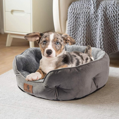 Dog Bed For Dogs, Cat Beds For Indoor Cats, Pet Bed For Puppy And Kitty, Soft & Machine Washable With Anti Slip & Water Resistant Oxford Bottom