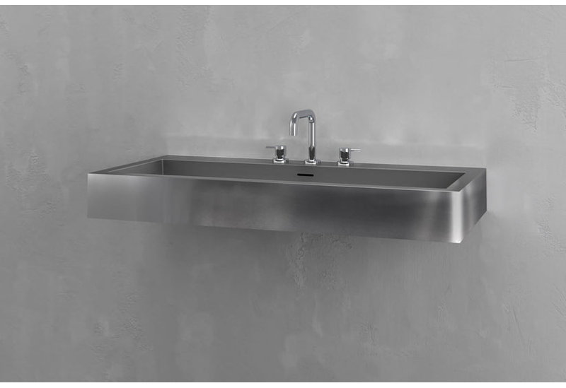 Vast Studio Wall-Mounted Rectangular Bathroom Sink –Aged Elevated , Silver/Gray