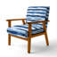 Chaise d'appoint rayée - bleu et blanc calme océan Horizon Blue-1911540856