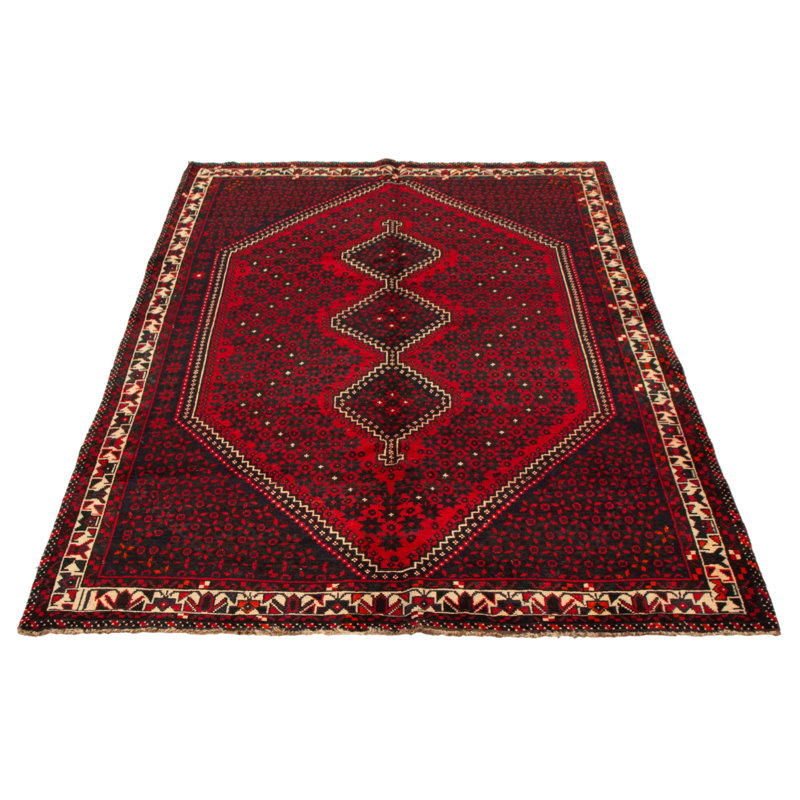 Tapis rouge rétro Evey 6 pi 6 po x 9 pi 5 po