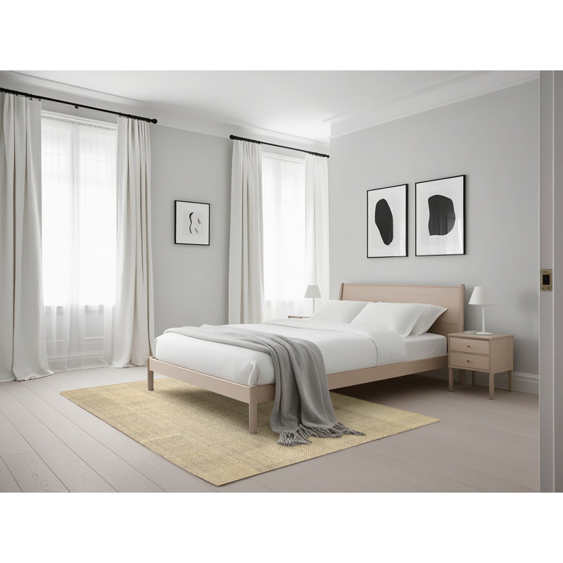Surface beige contemporaine tapis, Rectangle 5 pi x 7 pi