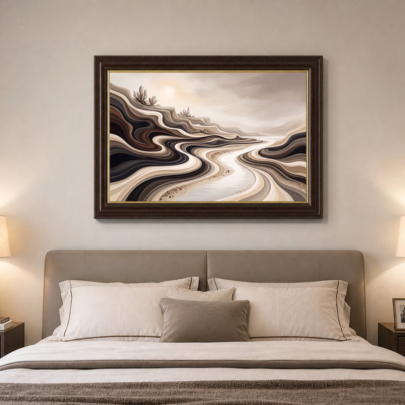 Art mural sur toile Stylized Earth Toned Hills with Crystals, 16"H x 24"W