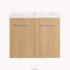 Meuble-lavabo flottant 24 po en chêne clair avec lavabo en résine, rangement mural à double porte