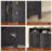 Sideboard Buffet Cabinet, Farmhouse Curved Storage Cabinet With 2 Doors And 3 Drawers, Dark Gray