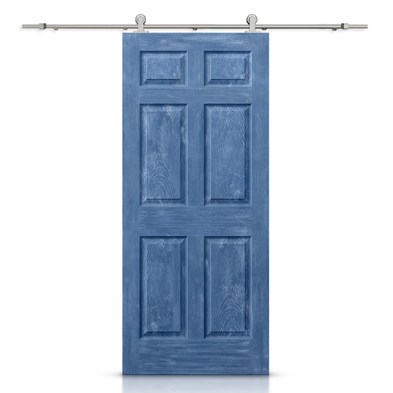 Porte standard lambrissée en bois manufacturé, Bleu rétro, 30 po x 80 po
