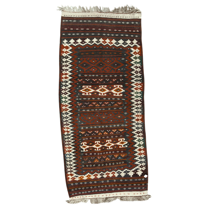 Hand Knotted Wool Area Rug in Red