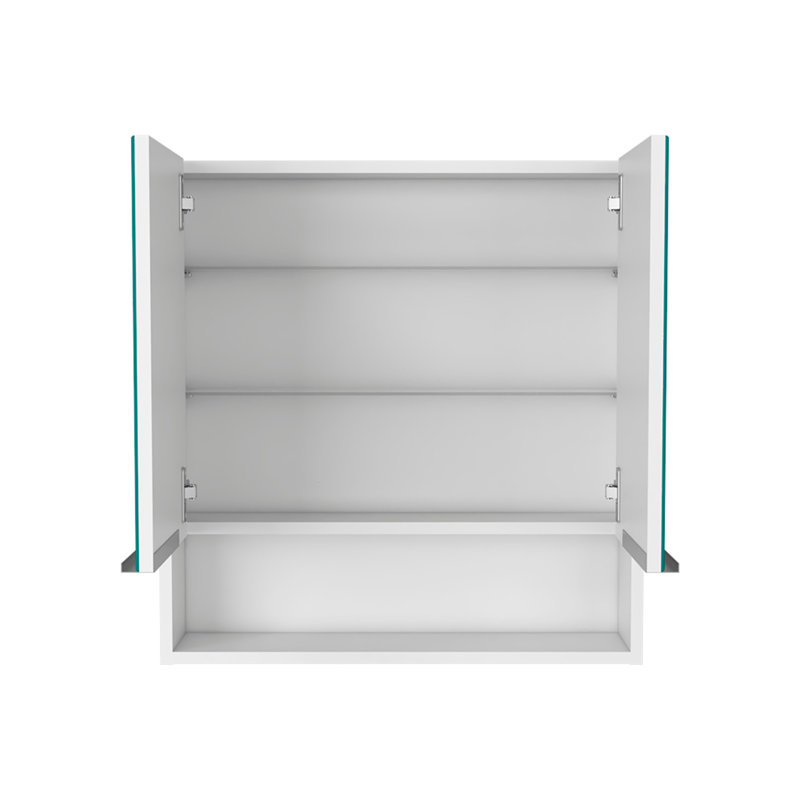 Pharmacie avec miroir Lexington, trois tablettes internes, finition blanche, Blanc