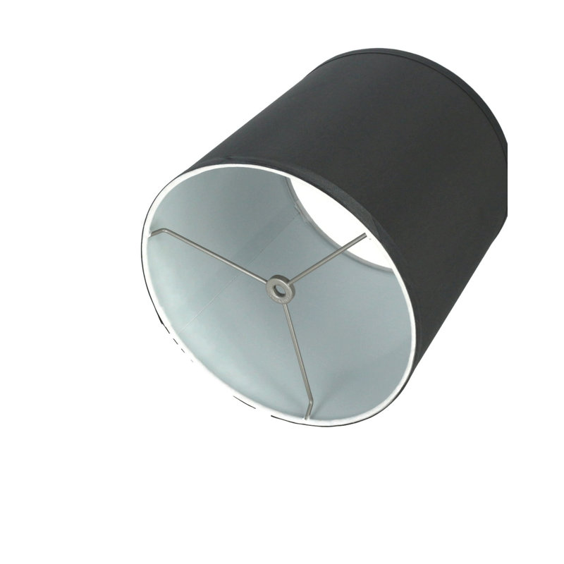 Ganya Silk Drum Lamp Shade, Black, 10" H x 14" W x 14" D