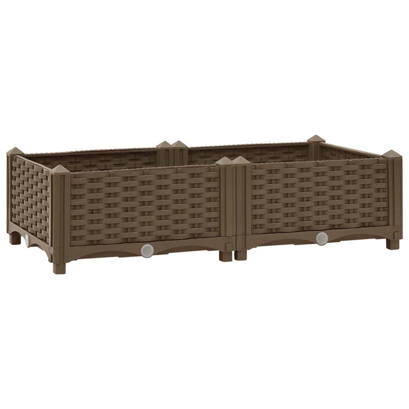 Ronks Planter, 23cm H x 80cm W x 40cm D, Brown