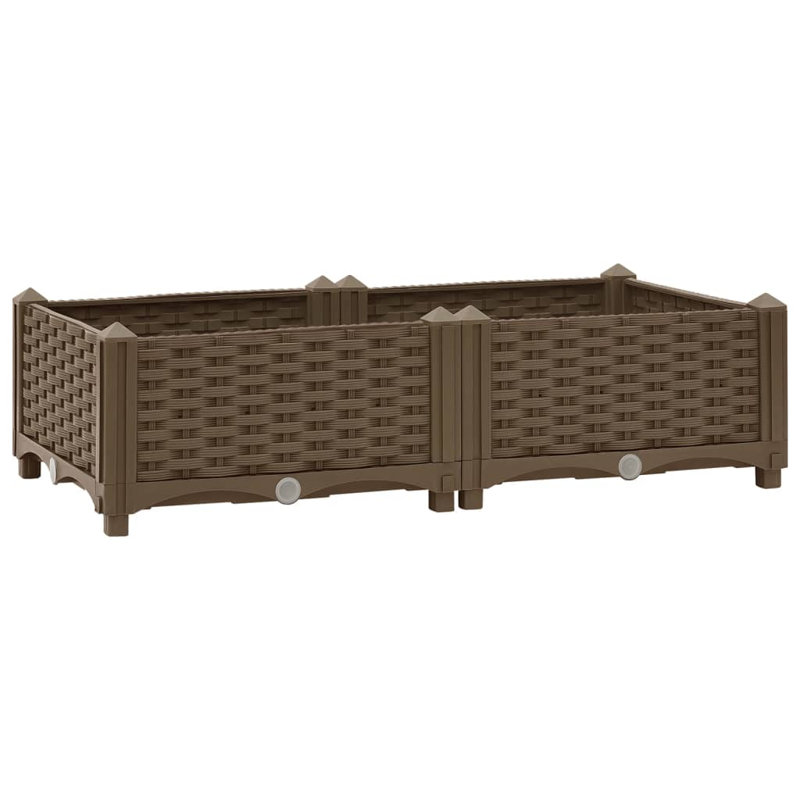 Ronks Planter, 23cm H x 80cm W x 40cm D, Brown