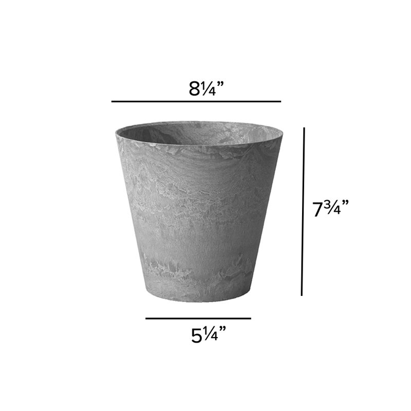 Carrero Pot Planter, Gray, 7.75" H x 8.25" W x 8.25" D