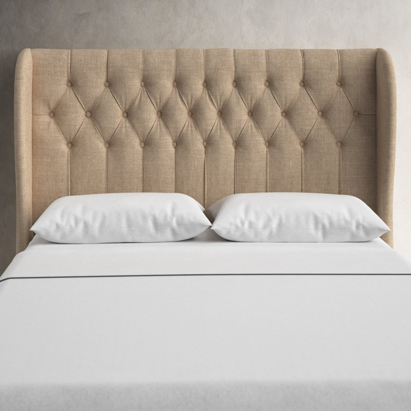 Tomey Upholstered Headboard, Full, Classic Sandstone Linen
