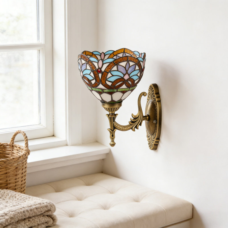Applique murale 12,6 "Tiffany Baroque (ampoule E26 chaude incluse)