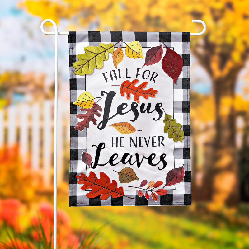 Fall for Jesus Applique Garden Flag