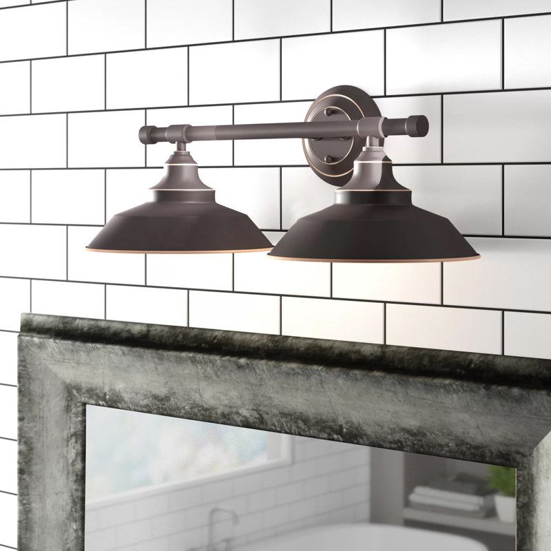 Éclairage de salle de bain à intensité variable 2 lumières Myndi, Bronze huilé, Oui
