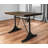  48" Brown And Black Solid Wood And Iron Trestle Base Dining Table