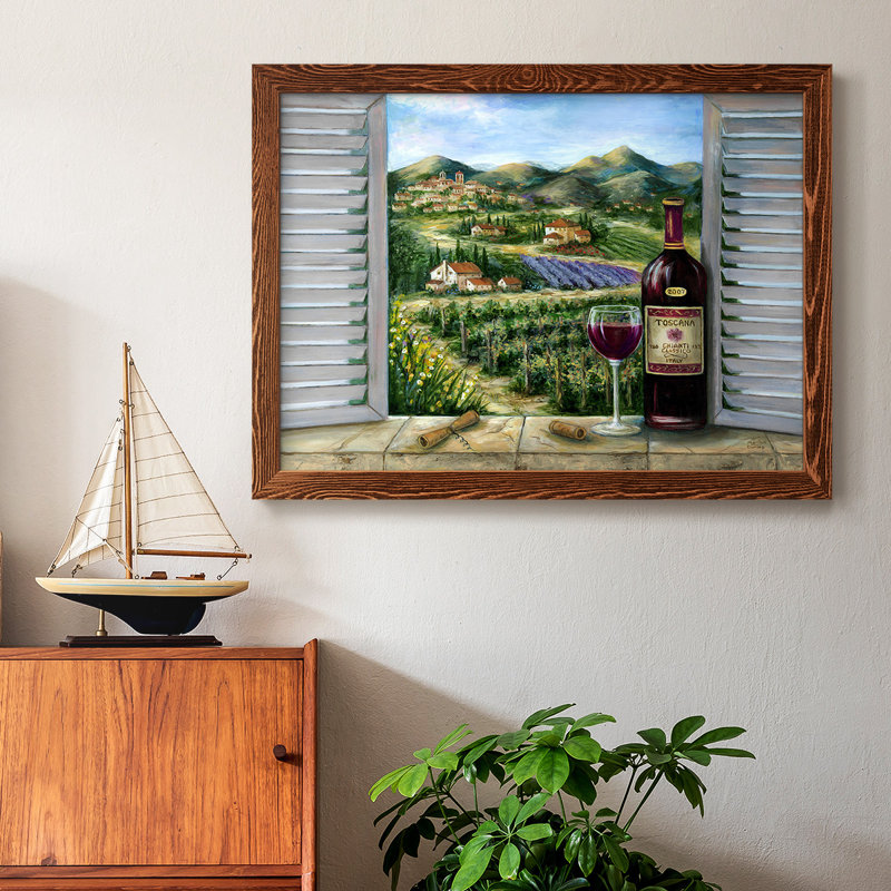 «Tuscan Red and Vineyard», reproduction d'art sur toile, Érable, H 22 po x l 32 po x P 1,5 po
