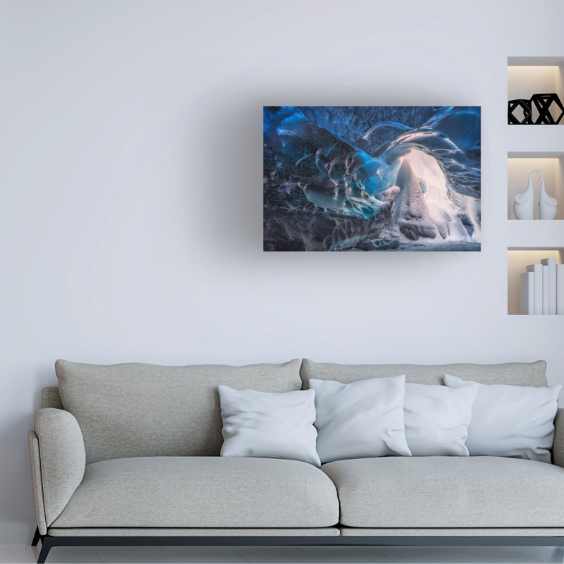 Art sur toile, "Joanaduenas" à l'intérieur de la grotte bleue, H 30 po x l 47 po