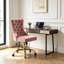 Chaise de bureau pivotante avec roulettes et garniture cloutée-129105584