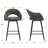 Swivel Upholstered Barstool With Footrest 27'' Counter Stool Faux Leather Height Bar Stool-115192821