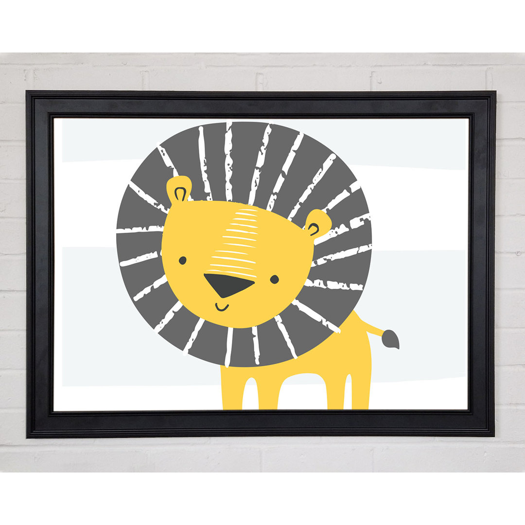 Lion In Stripes Gerahmter Druck