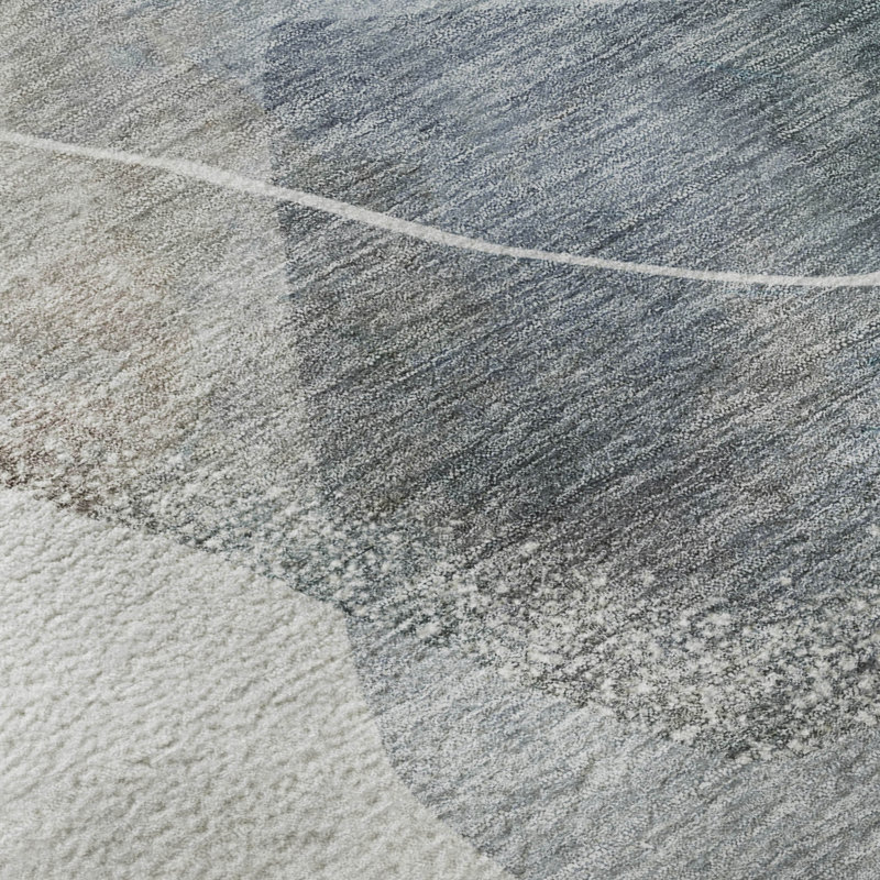 Premium Machine Washable Mayfield AMF2077 Abstract Rug, 2'3" x 7'6" Runner, Ivory