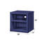 Table de chevet bleue avec tablette ouverte