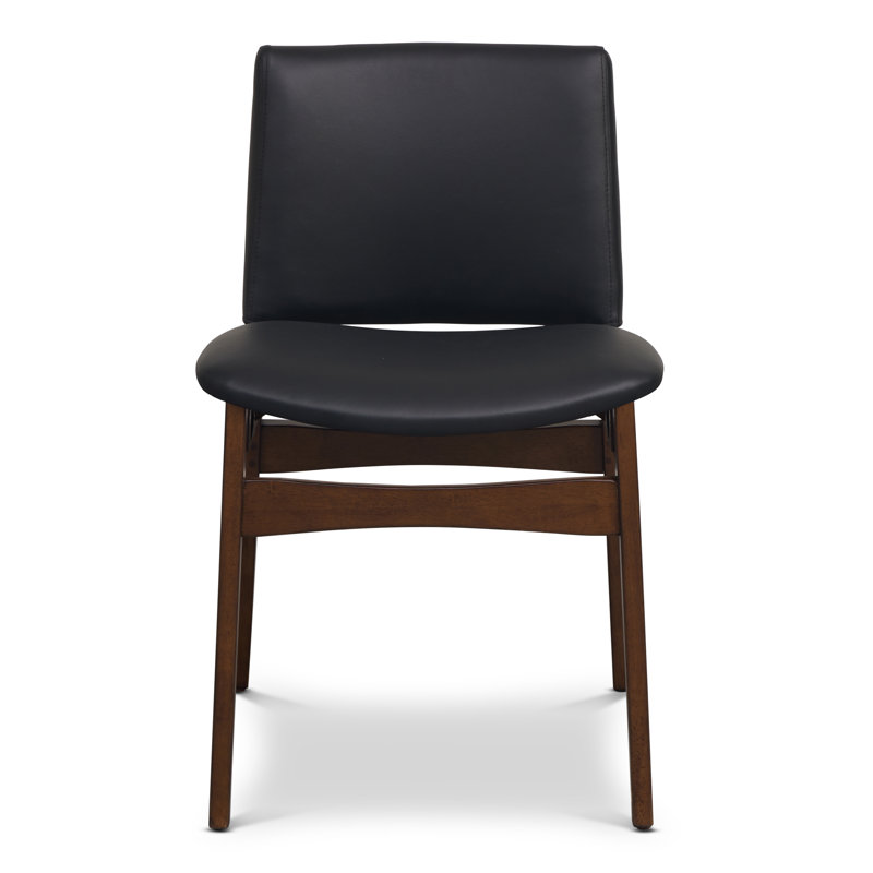 Oliva Full-Grain Italian Leather Dining Chair, Black