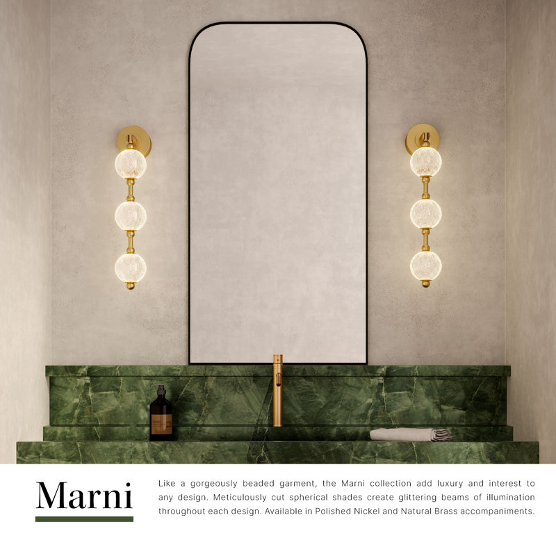 Marni 1 - Light LED Bath Sconce, Natural Brass