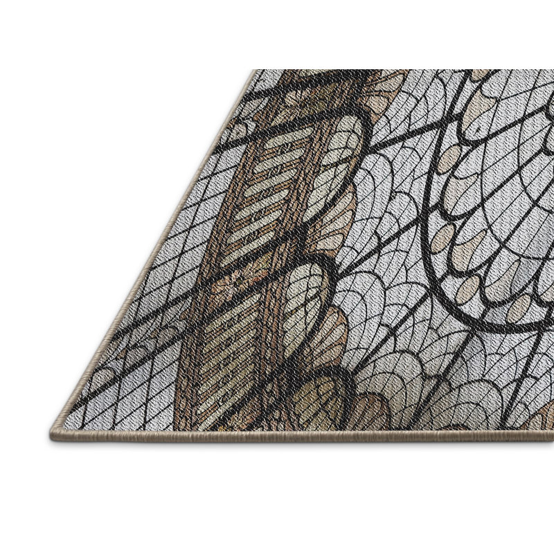 Tapis gris / brun Power Loom, Rectangle 3 pi x 5 pi