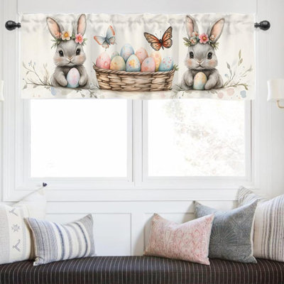 Cantonnière pour œufs de lapin de Pâques pour la cuisine, le salon, la salle de bain, la chambre à coucher, la fenêtre et les rideaux de lapin