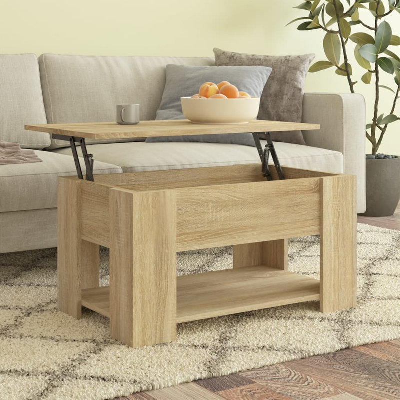 Hyo Lift Top Extendable Coffee Table with Storage, Beige