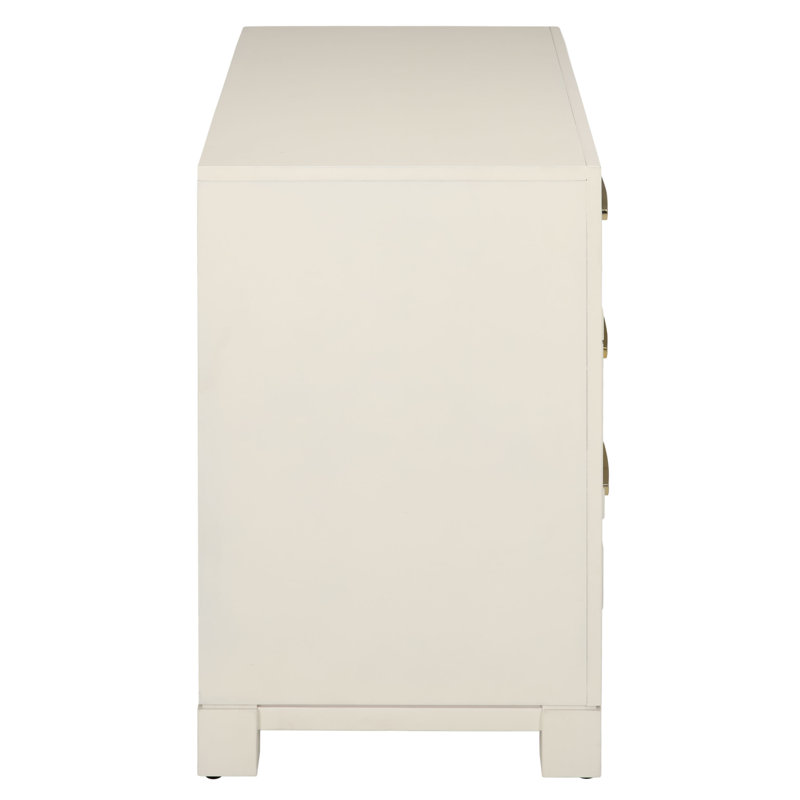 Élégante table de chevet large de 32 po Chamere, Blanc