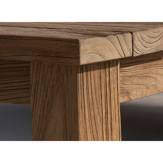 Tuscany Outdoor Teak Dining Table, 39.5" W x 73" L x 29.5" H, Rustic