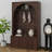 Entryway Hall Tree With Storage Bench, Adjustable Shelves, Arched Coat Rack With 4 Golden Hooks And 3 Cabinets-963269647
