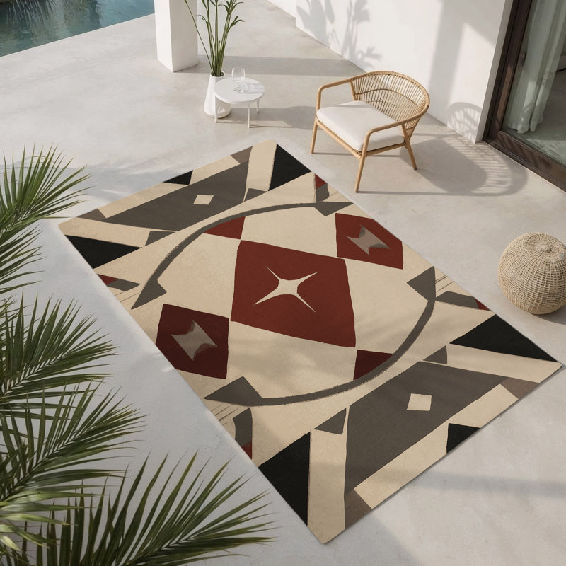 Chronicle Canvas Indoor And Outdoor Area Rug, Rectangle 4' x 6'