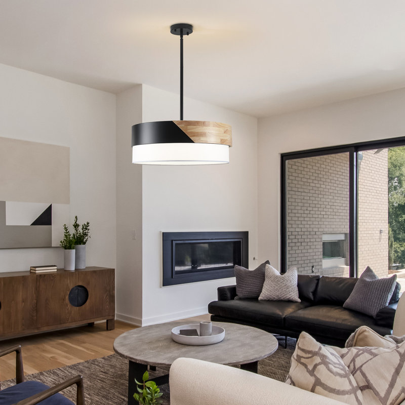 5-Lights Dimmable Farmhouse Drum Chandelier