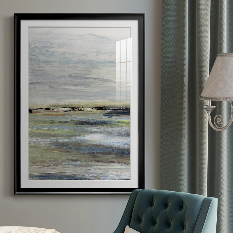 Wetlands I - peinture encadrée, H 30,5 po x l 42,5 po x P 1,5 po, Noir
