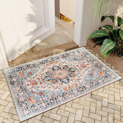 Bungalow Rose Vintage Machine Washable Non-Slip Area Rug